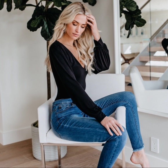 🇺🇸 SALE 🇺🇸 Penelope Billowed Bodysuit-Black - Picture 5 of 8